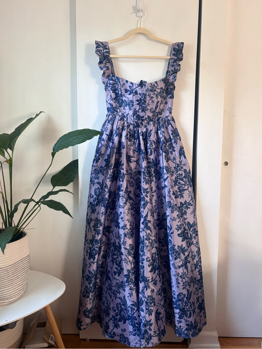 NWT Anthropologie Floral Purple and Blue Gown Size XXS/XS